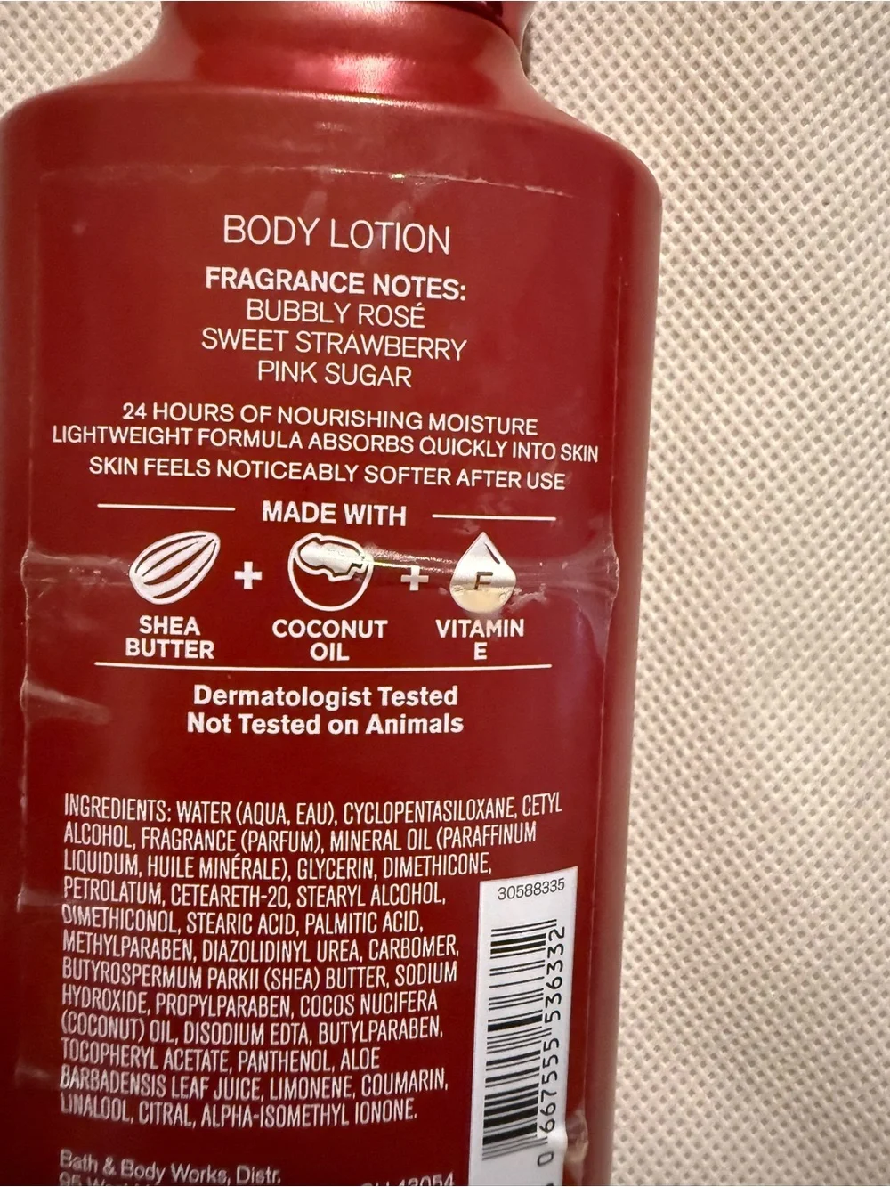 Bath & Body Works LOVE Cotton Candy Champagne Body Wash - Red & Gold